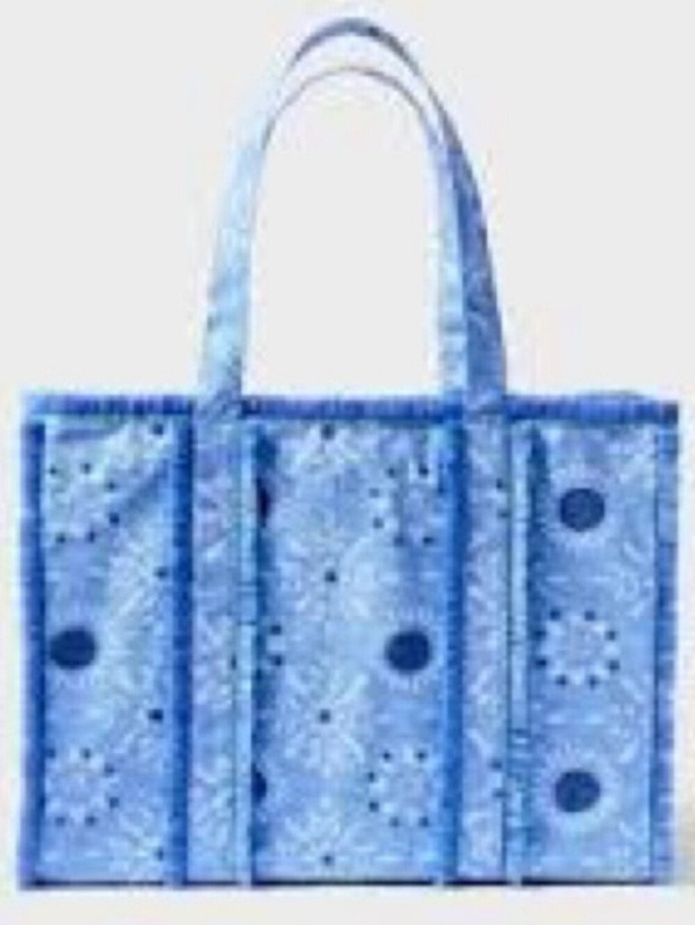 Roller Rabbit x Target Star Medallion Fringe Canvas Tote, EC
